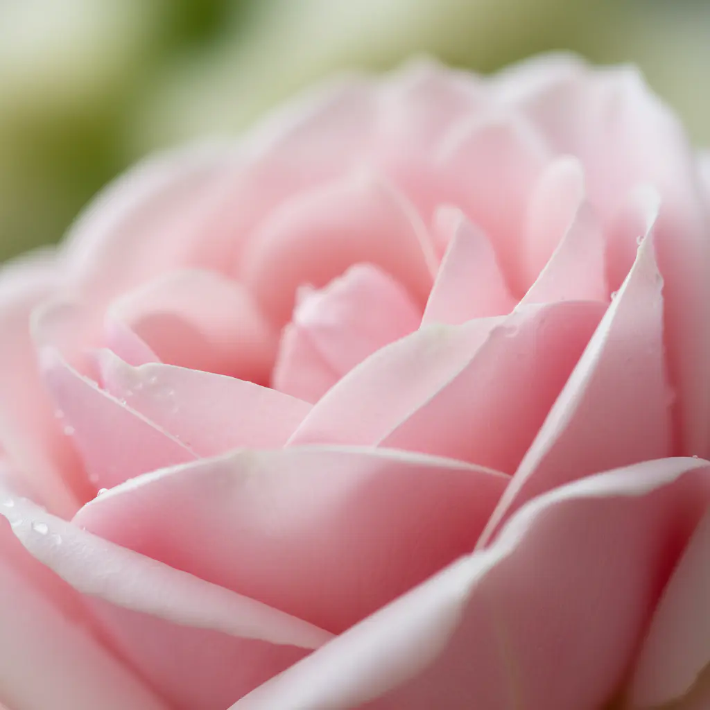 Close up of powder pink rose petals